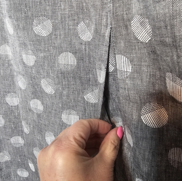 Habitat Gray and White Polka Dot Linen Shift Dress - Picture 6 of 10